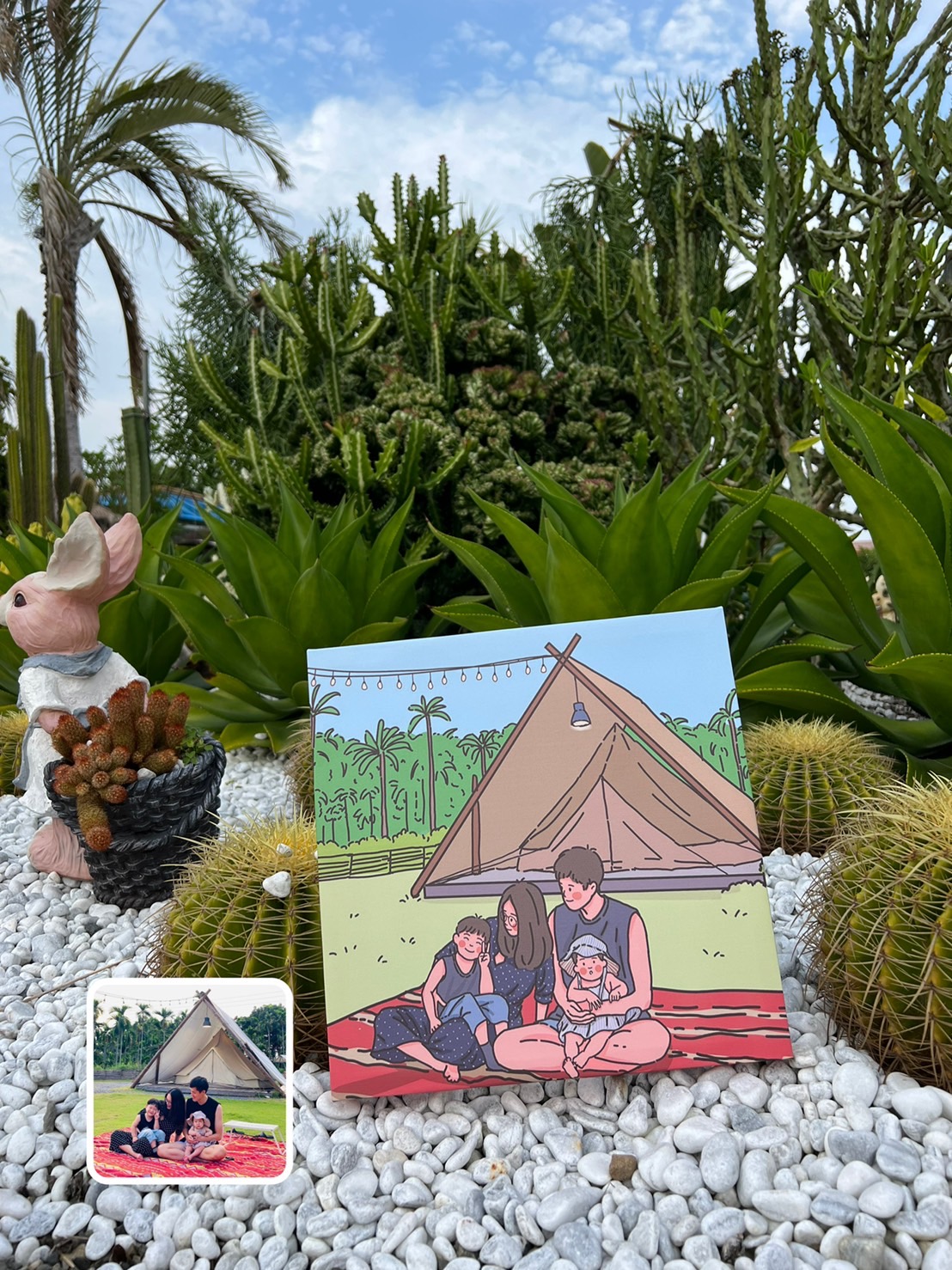 手繪野餐時光無框畫 | 紀錄家人出遊的溫馨片刻 - MiniGarden